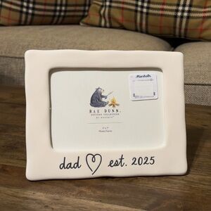 NWT Rae Dunn Magenta White Ceramic Picture Photo Frame - Dad Est. 2025 5x7